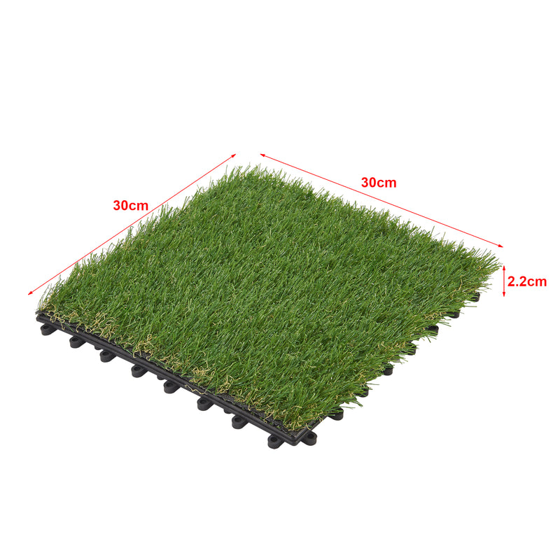 Maßskizze Umělé trávníkové dlaždice Wiesloch sada 11 kusů 1m² [en.casa]