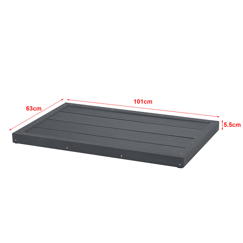 Maßskizze WPC základní deska Nürtingen pro solární sprchu 101x63x5,5cm [en.casa]