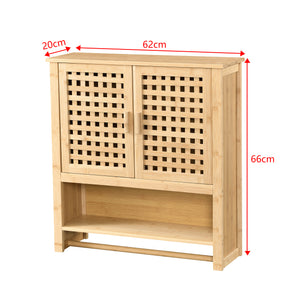 Koupelnová skříňka Borlänge závěsná skříňka bambus 66 x 62 x 20 cm [en.casa]