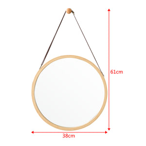 Bambus nástěnné zrcadlo Bykle kulaté 38 cm [en.casa]