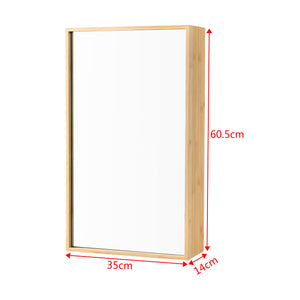 Zrcadlová skříňka Ikorfat 60,5 x 35 x 14 cm Bambus Přírodní [en.casa]
