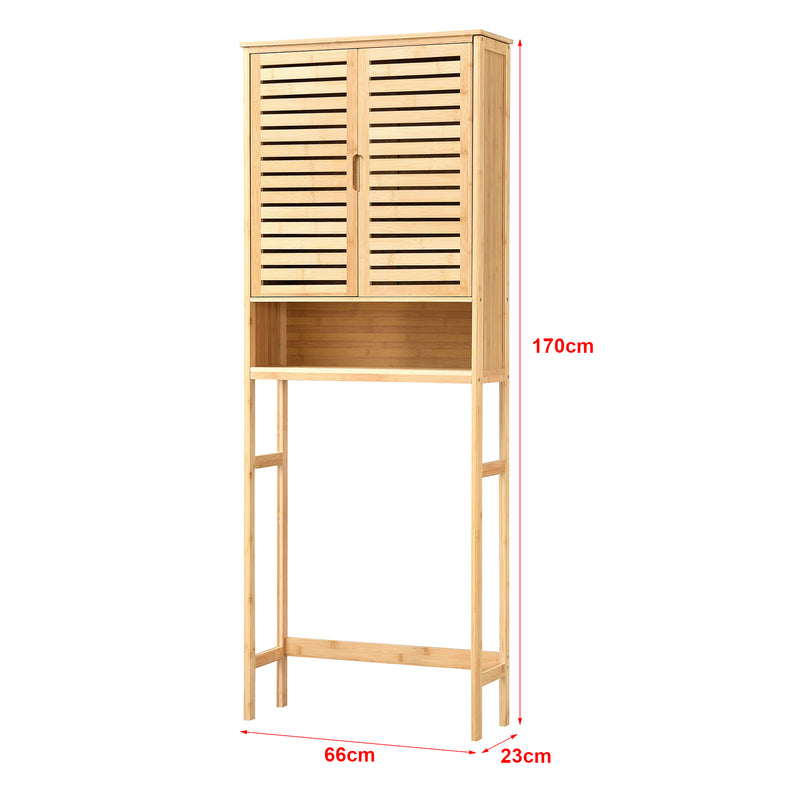 Maßskizze Skříňka na toaletu Geta 170 x 66 x 23 cm bambus [en.casa]