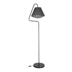 Stojací lampa Gateshead E27 kov textil černá / šedá [lux.pro]