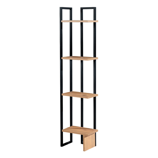 Volně stojící regál Bjergsted se 4 policemi 150x36x21 cm černá/optika ořech [en.casa]