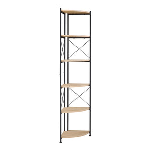 Rostlinný regál Ulfborg 6 polic 160x30x30 cm černý/dubový dekor [en.casa]