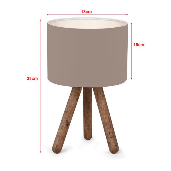Stolní lampa Preston dřevo 1xE27 písková [lux.pro]