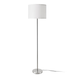 Stojací lampa Tamworth E27 stříbrná textilní [lux.pro]