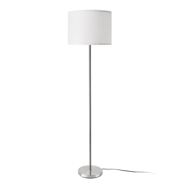 Stojací lampa Tamworth E27 stříbrná textilní [lux.pro]