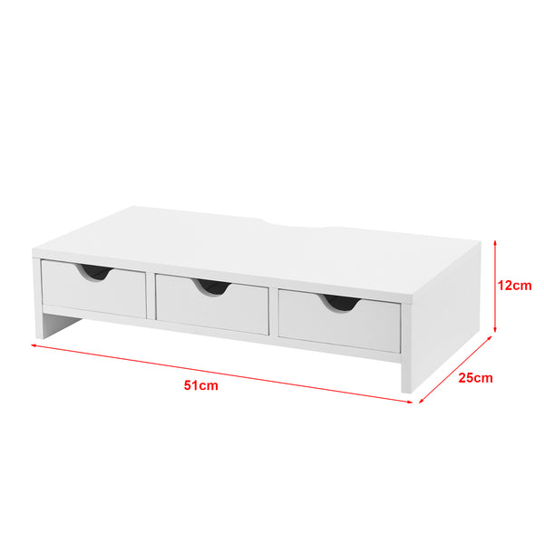 Stojan na monitor Ruovesi 12x51x25cm Bílý [en.casa]