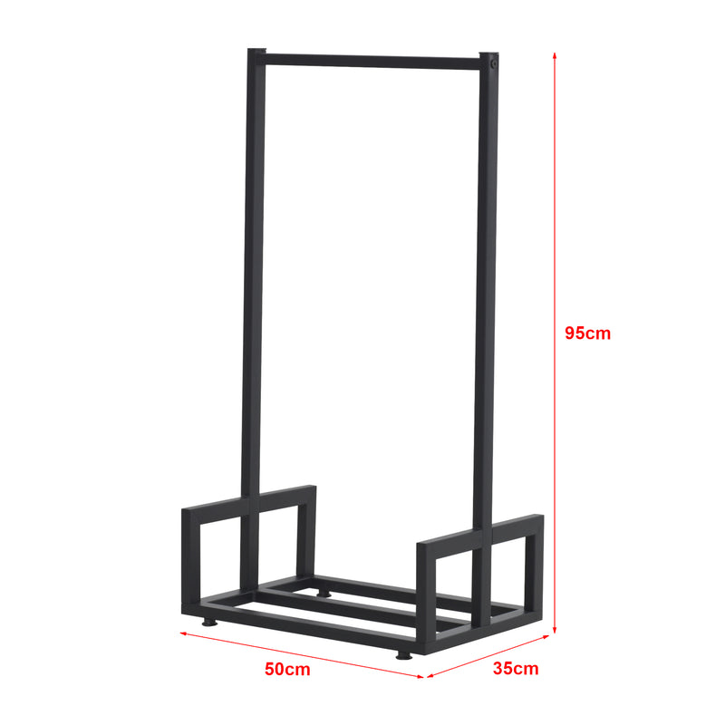 Maßskizze Regál na dřevo do krbu Thisted 50x35x95cm [en.casa]