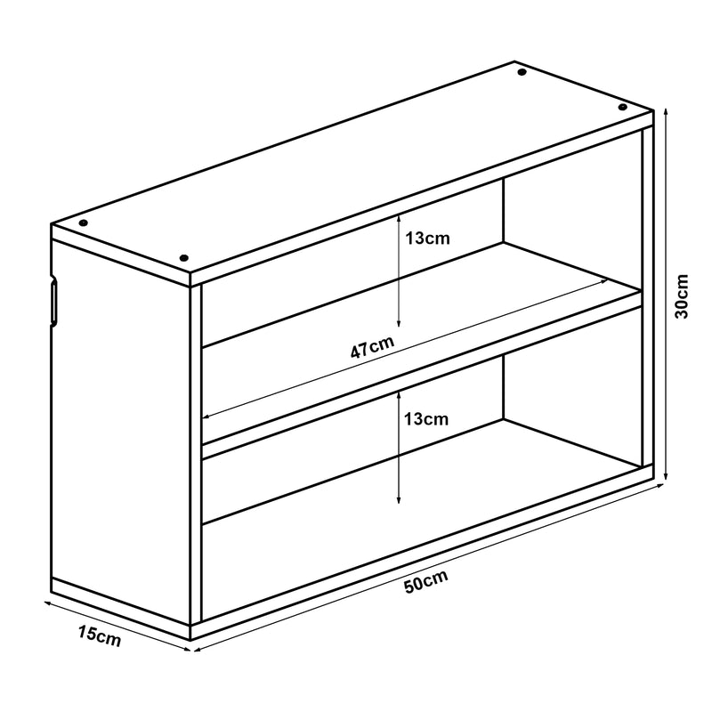 Maßskizze Nástěnná police Gol 50x15x30 cm bambus [en.casa]