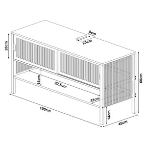 Skříňka pod umyvadlo Hvaler 60x100x45cm bambus [en.casa]