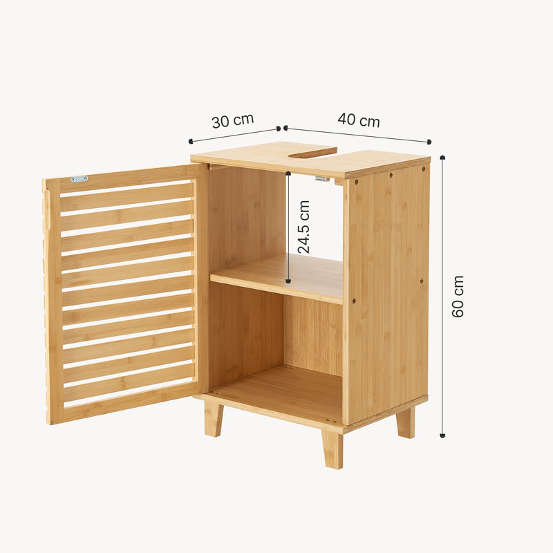 Maßskizze Skříňka pod umyvadlo Iveland 60x40x30cm bambus [en.casa]