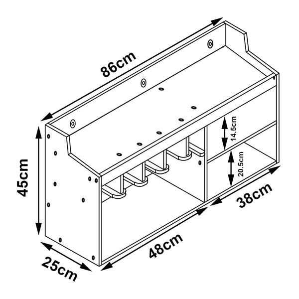 Organizér na nářadí Gjemnes 86x25x45 cm bambus [en.casa]