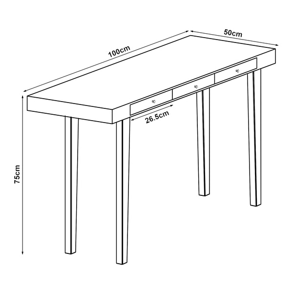 Psací stůl Hässleholm Bambus 100x50x75cm Přírodní [en.casa]