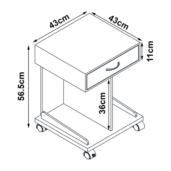 Stolek na kolečkách Jokkmokk 56,5x43x43 cm Bambus [en.casa]