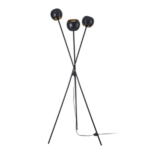 Stojací lampa Nykvarn 3-plamenná Černá / Zlatá barva [lux.pro]