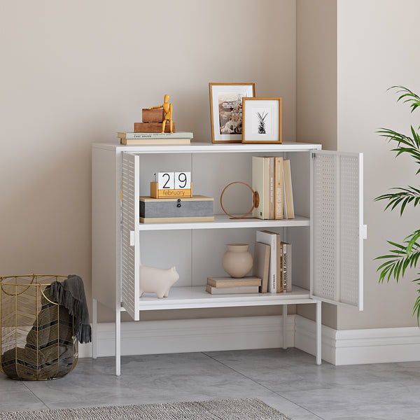Sideboard Castelli 82,5 x 80 x 40 cm Bílá Ocel [en.casa]