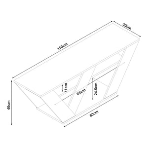 Televizní stolek Nome 110x30x40cm dubový dekor [en.casa]