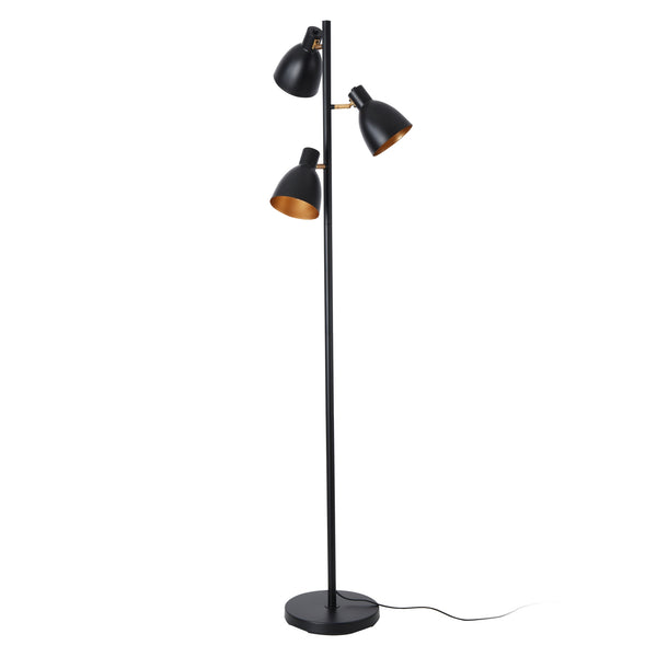 Stojací lampa Witney 3-plamenná Černá / Zlatá barva [lux.pro]
