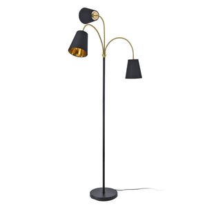 Stojací lampa Wycombe 3-plamenná Černá / Zlatá barva [lux.pro]