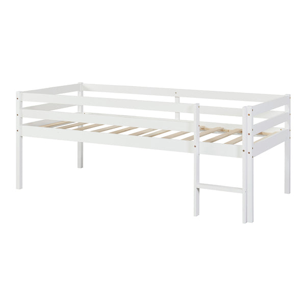Dětská postel Siikalatva 90x200cm Borovicové dřevo Bílá [en.casa]