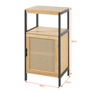 Koupelnová skříňka Tervola 80x40x35cm Bambus Černá [en.casa]