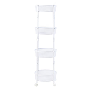 Pojízdný vozík Sørreisa se 4 patry 123xØ37,5cm bílý [en.casa]