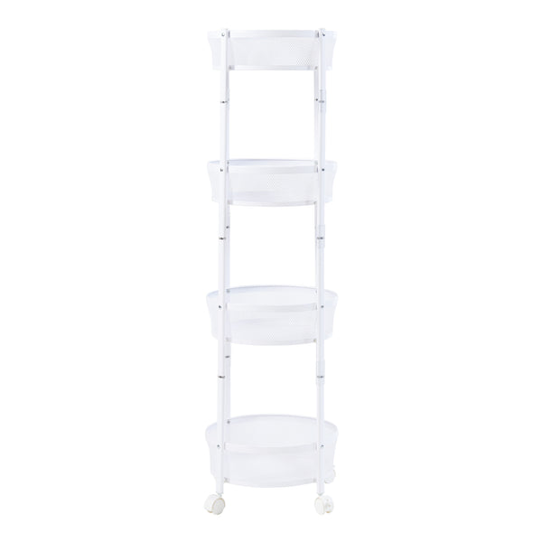 Pojízdný vozík Sørreisa se 4 patry 123xØ37,5cm bílý [en.casa]
