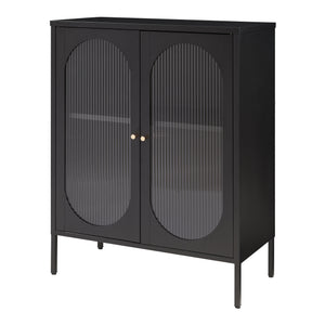 Sideboard Karlskrona 102x80x40 cm Černá, matná [en.casa]