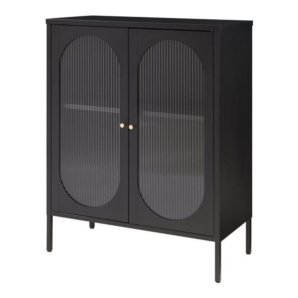 Sideboard Karlskrona 102x80x40 cm Černá, matná [en.casa]