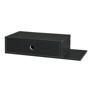 Nástěnná police Stor s šuplíkem 65x30x15 cm černá [en.casa]
