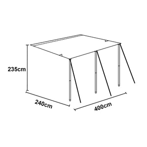 Přístřešek na karavan Beuningen 400x240x235 cm Šedý [pro.tec]