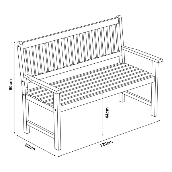 Zahradní lavička Canzano 120x58x90 cm [casa.pro]