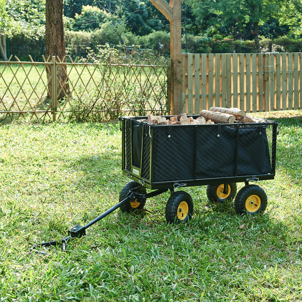 Bollerwagen Corropoli 112x51 cm max. 550kg Černá/Žlutá [pro.tec]