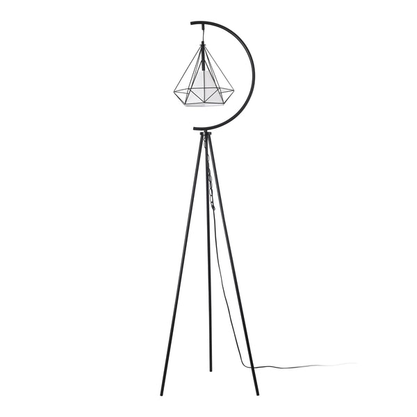 Stojací lampa Austell kov 171 cm černá/bílá [lux.pro]