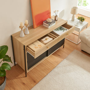 Televizní skříň Tysnes 120x40x75 cm Dub/Černá [en.casa]