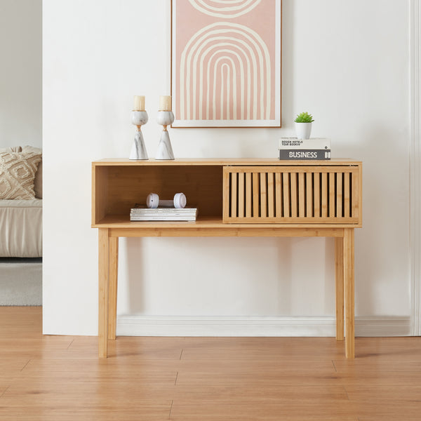 Konzolový stolek Ypäjä 110x39x81 cm Bambus [en.casa]