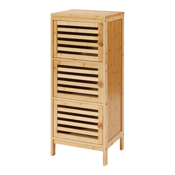 Přístavný skříňka s 3 dveřmi Ypäjä 82x33x27 cm bambus [en.casa]