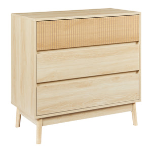 Komoda Landskrona 80x80x40 cm s 3 zásuvkami dubový vzhled [en.casa]