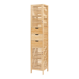 Vysoká skříň Boksereys 180x35x35 cm bambus [en.casa]