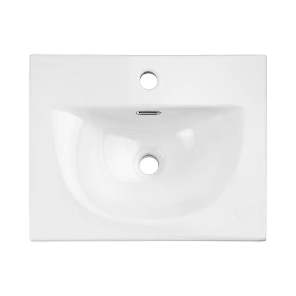 Umyvadlová skříňka Skelbolu 50x57x39 cm LED-zrcadlo dubový dekor [en.casa]