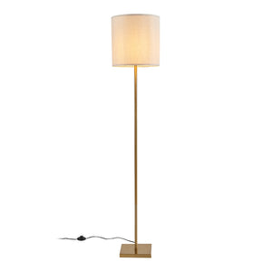 Stojací lampa Fildholm 157 cm mosazná/barva lněného vzhledu [lux.pro]