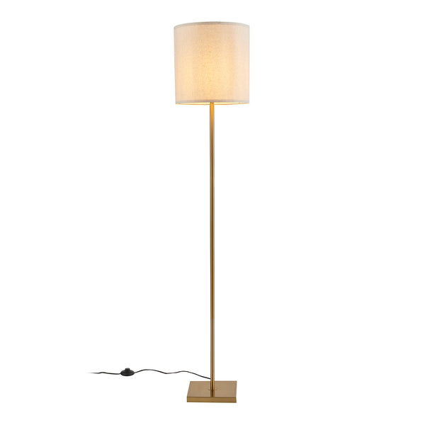 Stojací lampa Fildholm 157 cm mosazná/barva lněného vzhledu [lux.pro]