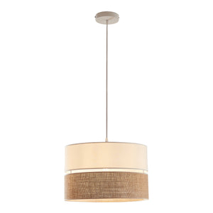 Závěsná lampa Barton bílá/lenový vzhled [lux.pro]
