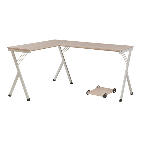 Psací stůl Tarielarg s PC stojanem ve tvaru L 158x120x75 cm dubový dekor [en.casa]