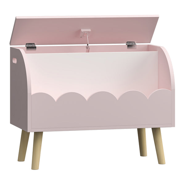 Box na hračky Vestnes 60x30x44 cm Cotton Candy/Bílá [en.casa]