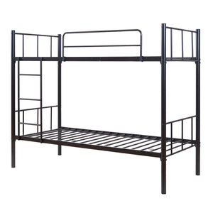 Patrová postel z kovu Berimma 90x200 cm černá [en.casa]