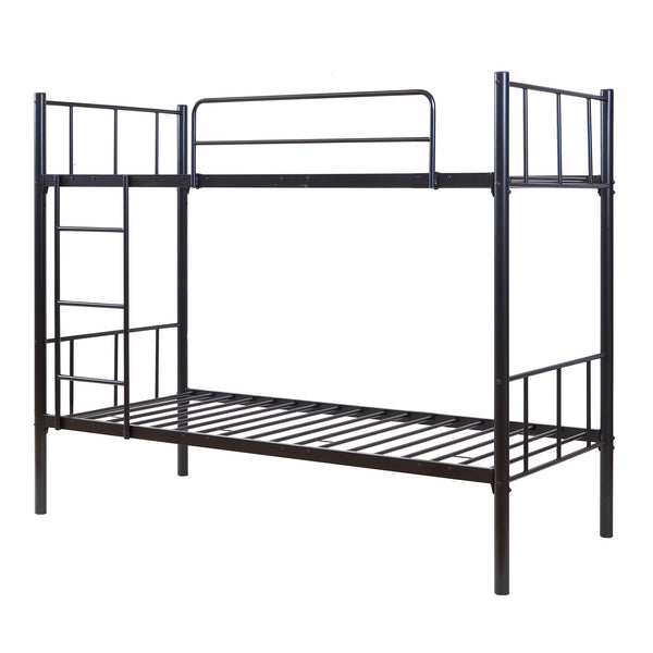 Patrová postel z kovu Berimma 90x200 cm černá [en.casa]