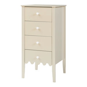 Komoda Luspoo se 4 zásuvkami 82x40x40 cm krémově bílá [en.casa]